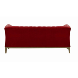 Chesterfield Modern 2 Seater Sofa Wood, dark red, Leg colour: wax black - thumbnail 2