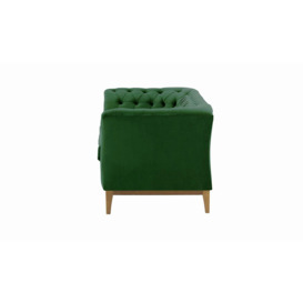 Chesterfield Modern 2 Seater Sofa Wood, dark green, Leg colour: like oak - thumbnail 3
