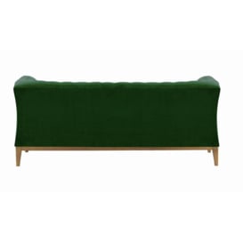 Chesterfield Modern 2 Seater Sofa Wood, dark green, Leg colour: like oak - thumbnail 2