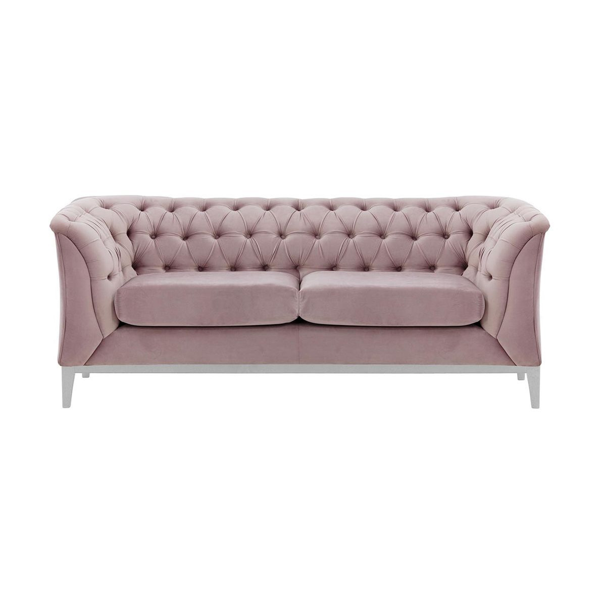 Chesterfield Modern 2 Seater Sofa Wood, lilac, Leg colour: white - image 1