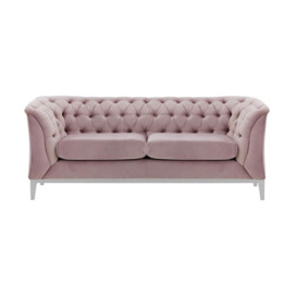 Chesterfield Modern 2 Seater Sofa Wood, lilac, Leg colour: white - thumbnail 1