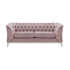 Chesterfield Modern 2 Seater Sofa Wood, lilac, Leg colour: white