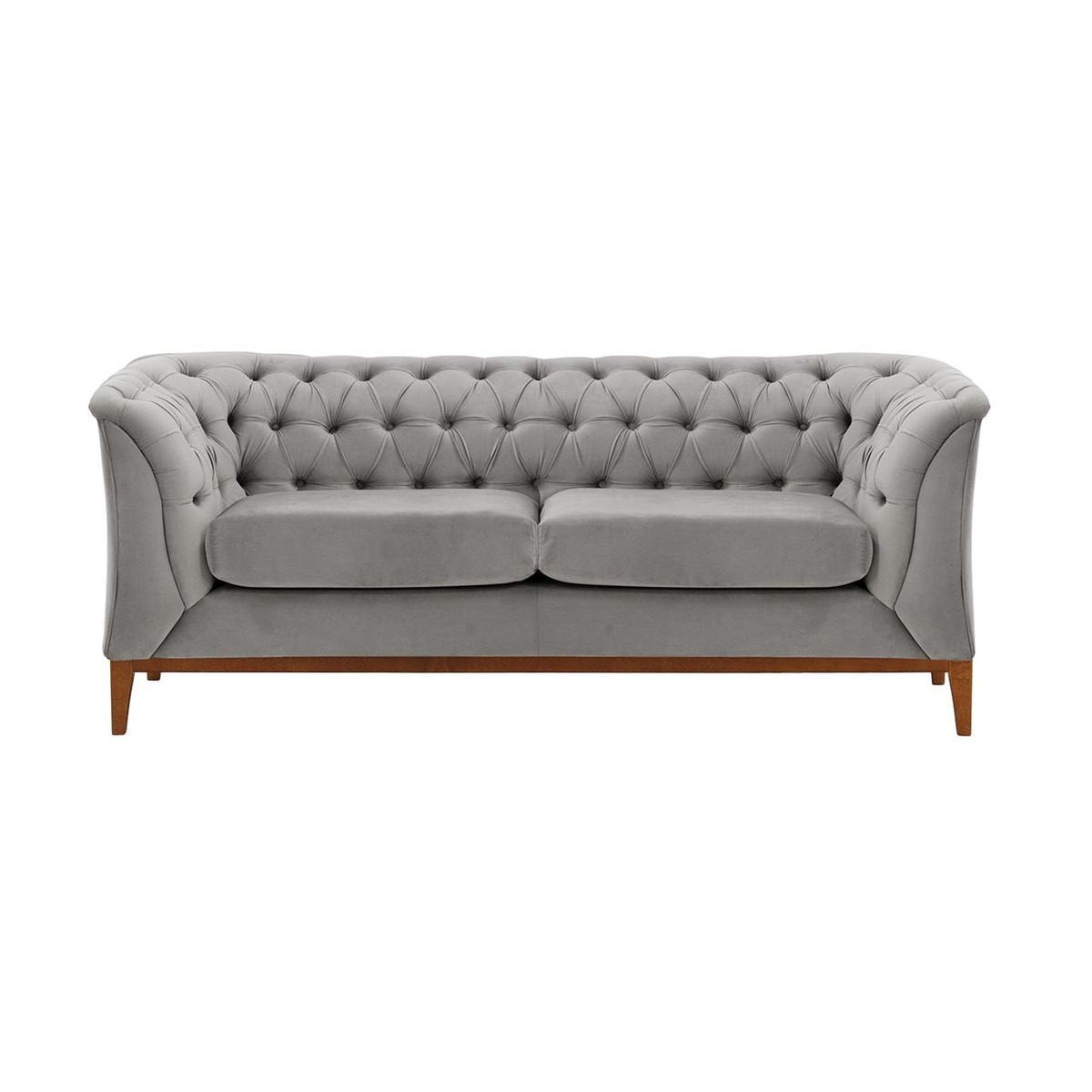 Chesterfield Modern 2 Seater Sofa Wood, silver, Leg colour: aveo - image 1