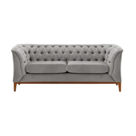 Chesterfield Modern 2 Seater Sofa Wood, silver, Leg colour: aveo - thumbnail 1