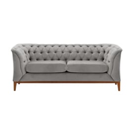 Chesterfield Modern 2 Seater Sofa Wood, silver, Leg colour: aveo