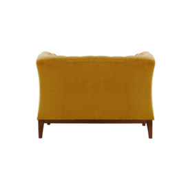 Chesterfield Modern Armchair Wood, mustard, Leg colour: aveo - thumbnail 2
