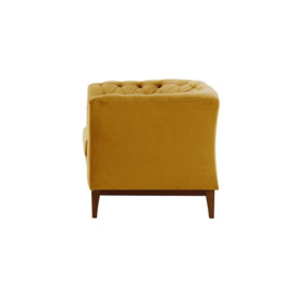 Chesterfield Modern Armchair Wood, mustard, Leg colour: aveo - thumbnail 3