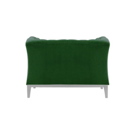 Chesterfield Modern Armchair Wood, dark green, Leg colour: white - thumbnail 2
