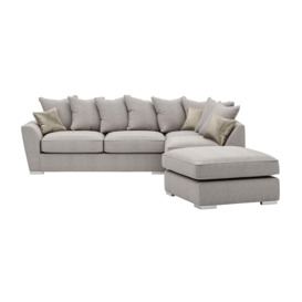 Majestic Right Hand Corner Sofa with Footstool and Loose Back Cushions, cream/mink - thumbnail 3