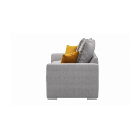 Majestic 3 Seater Sofa with Loose Back Cushions, light grey/mustard - thumbnail 3