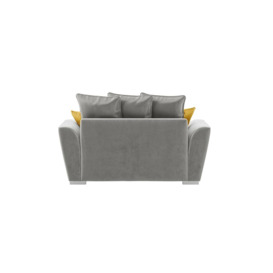 Majestic 2 Seater Sofa with Loose Back Cushions, silver/mustard - thumbnail 2