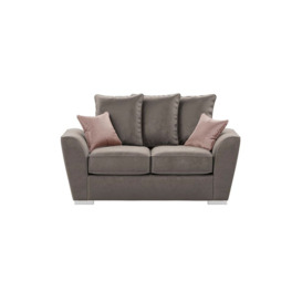 Majestic 2 Seater Sofa with Loose Back Cushions, grey/pink