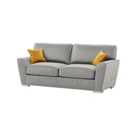 Majestic 3 Seater Sofa with Fitted Back Cushions, silver/mustard - thumbnail 3
