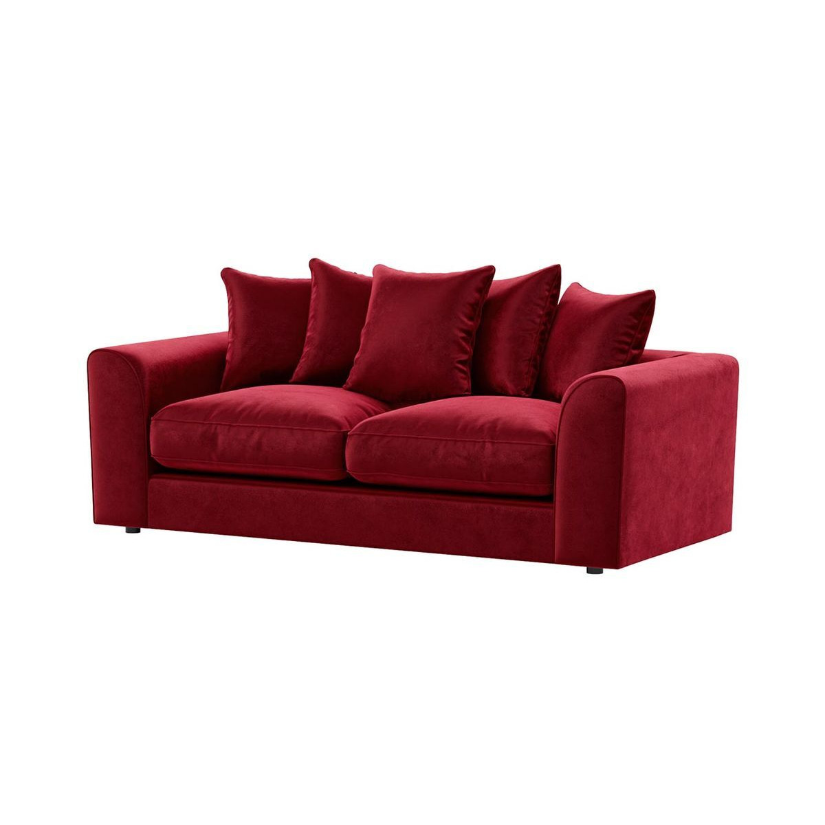 Dillon Velvet 3 Seater Sofa, dark red - image 1