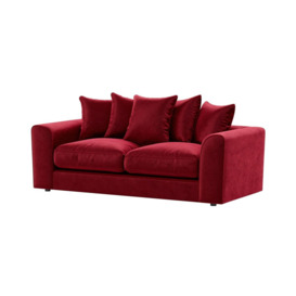 Dillon Velvet 3 Seater Sofa, dark red - thumbnail 1