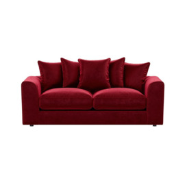 Dillon Velvet 3 Seater Sofa, dark red - thumbnail 2