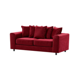 Dillon Velvet 3 Seater Sofa, dark red