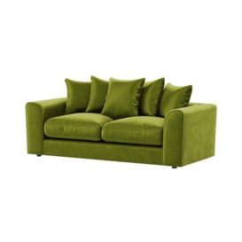 Dillon Velvet 3 Seater Sofa, olive green