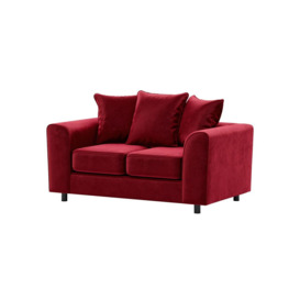 Dillon Velvet 2 Seater Sofa, dark red