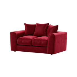 Dillon Velvet 2 Seater Sofa Bed, dark red - thumbnail 1