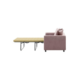 Dillon Velvet 2 Seater Sofa Bed, pastel pink - thumbnail 3