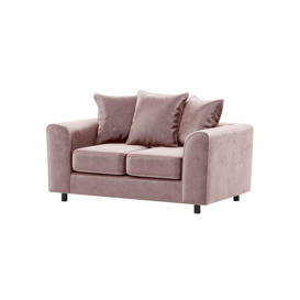 Dillon Velvet 2 Seater Sofa Bed, pastel pink - thumbnail 1
