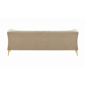 Chesterfield Modern 2,5 Seater Sofa, light beige, Leg colour: gold metal - thumbnail 2