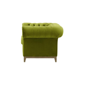 Chesterfield Grand Armchair, olive green, Leg colour: wax black - thumbnail 3