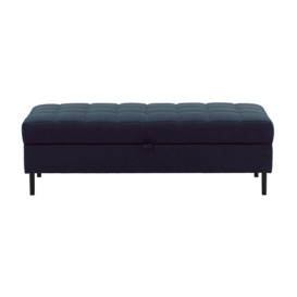 Ludo Footstool with Storage, navy blue