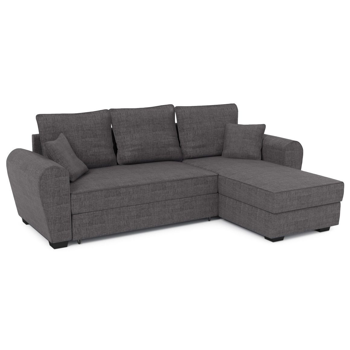 Nicea Corner Sofa Bed With Storage, dark grey - image 1