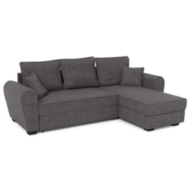 Nicea Corner Sofa Bed With Storage, dark grey - thumbnail 1