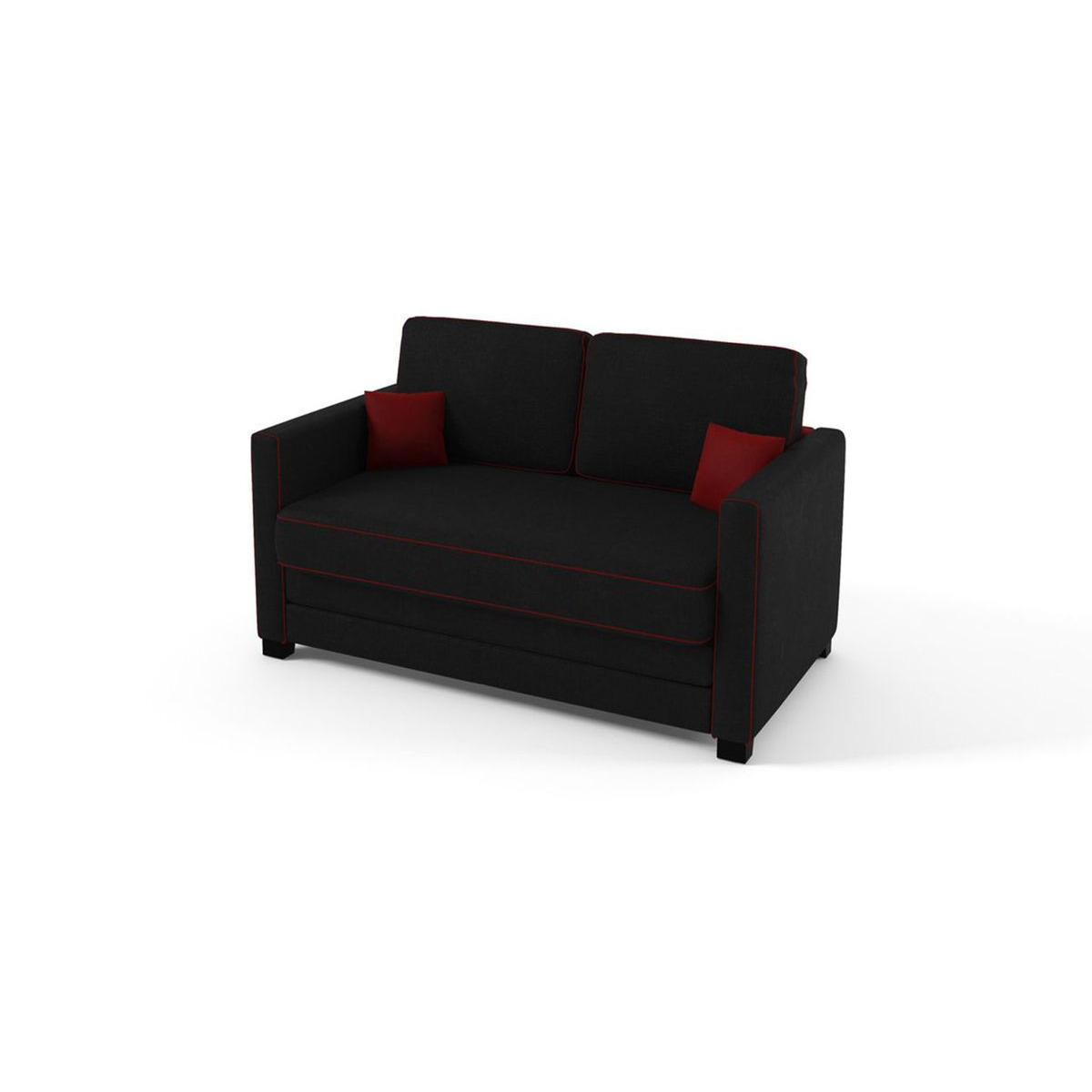 Boom 2 Seater Sofa Bed, black, burgundy - image 1