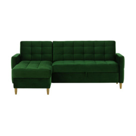 Velocity Universal Corner Sofa Bed With Storage, dark green - thumbnail 1