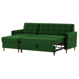 Velocity Universal Corner Sofa Bed With Storage, dark green - thumbnail 2