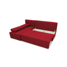 Novel Corner Sofa Bed With Storage, red - thumbnail 2