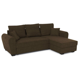 Nicea Corner Sofa Bed With Storage, brown