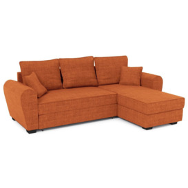 Nicea Corner Sofa Bed With Storage, orange