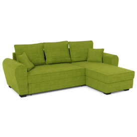 Nicea Corner Sofa Bed With Storage, lime