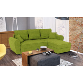 Nicea Corner Sofa Bed With Storage, lime - thumbnail 2