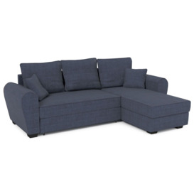 Nicea Corner Sofa Bed With Storage, blue