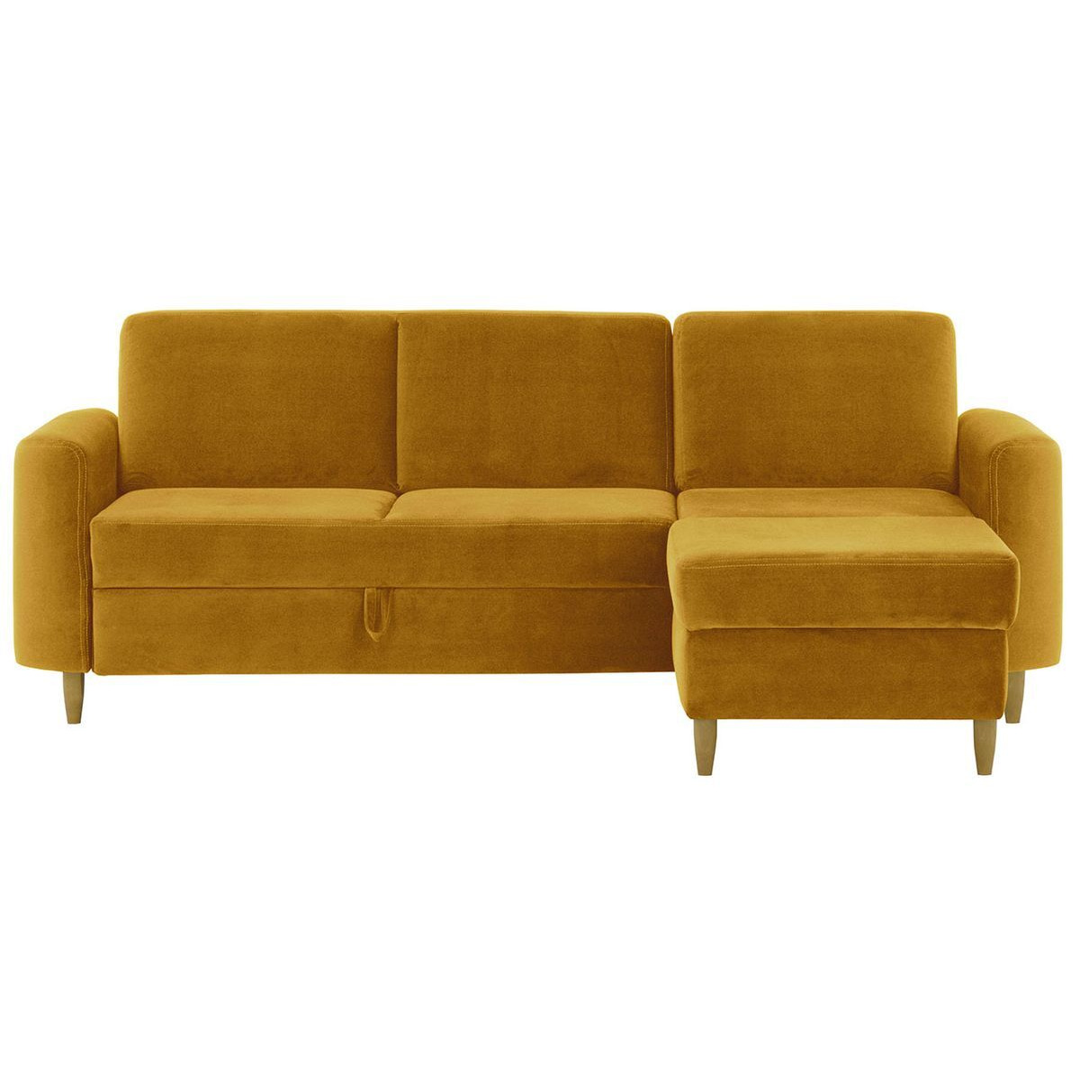 Elegance Corner Sofa Bed With Storage, mustard - image 1