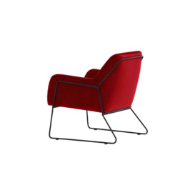 Foxe Metal Frame Armchair, dark red, Leg colour: black metal frame - thumbnail 2