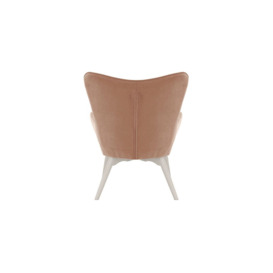 Ducon Velvet Wingback Chair + Footstool, dirty pink, Leg colour: white - thumbnail 3