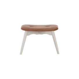 Ducon Velvet Wingback Chair + Footstool, dirty pink, Leg colour: white - thumbnail 2