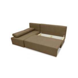 Novel Corner Sofa Bed With Storage, light brown - thumbnail 2