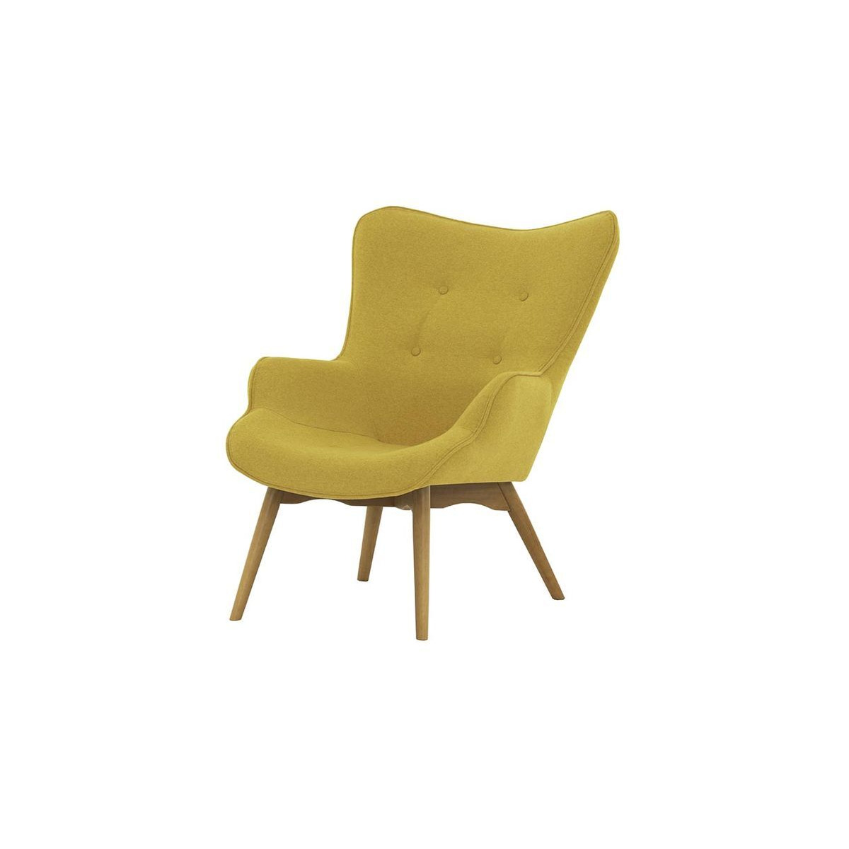 Ducon Wingback Chair, yellow, Leg colour: like oak - image 1