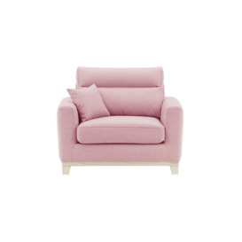 Belfort Armchair, pink, Leg colour: white - thumbnail 1