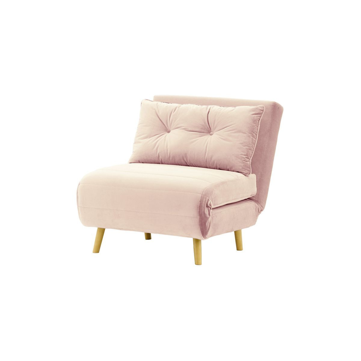 Flic Single Sofa Bed Chair - width 77 cm, lilac, Leg colour: like oak - image 1