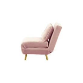 Flic Single Sofa Bed Chair - width 77 cm, lilac, Leg colour: like oak - thumbnail 2