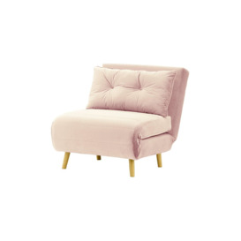 Flic Single Sofa Bed Chair - width 77 cm, lilac, Leg colour: like oak - thumbnail 1